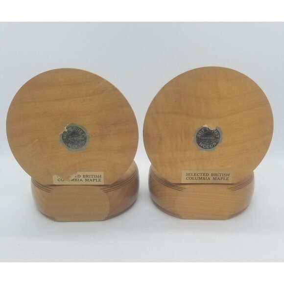 MCM Bookends Art Craft Woods Maple Hand Made British Columbia Boho Art Deco - Picture 4 of 7